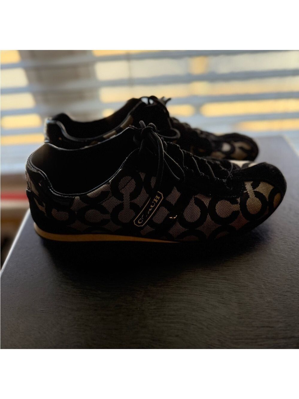 Coach Black and Cream Patterned Sneakers - Picture 5 of 9